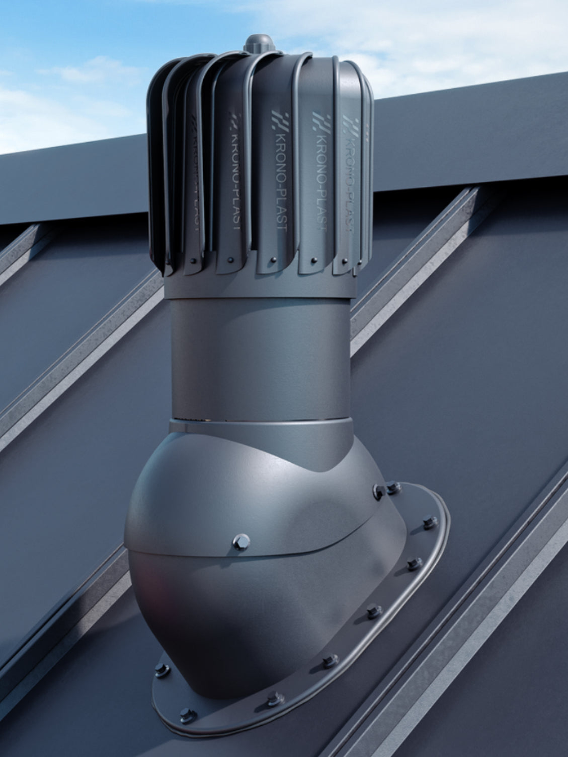 Roof turbine vent - active attic, kitchen and bathroom roof exhaust - Ivent ROTO Round – Metal Installation