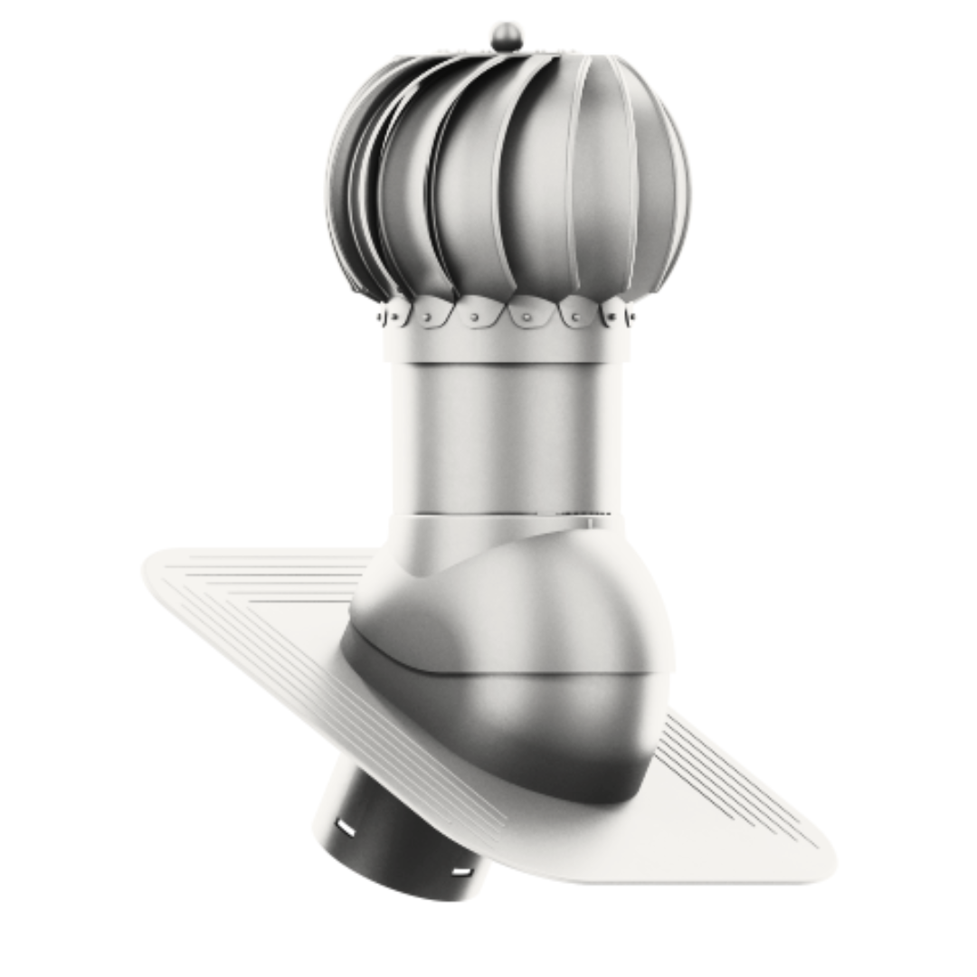 Roof turbine vent - active attic, kitchen and bathroom roof exhaust - Ivent ROTO Round – Shingle Installation