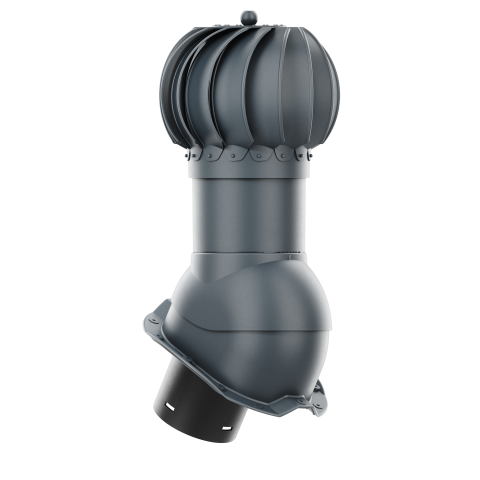 IVENT ROTO ROUND - Kitchen and Bathroom Exhaust Vent for Metal Exposed Fasteners Roofing with RIB profile 3/4" high.