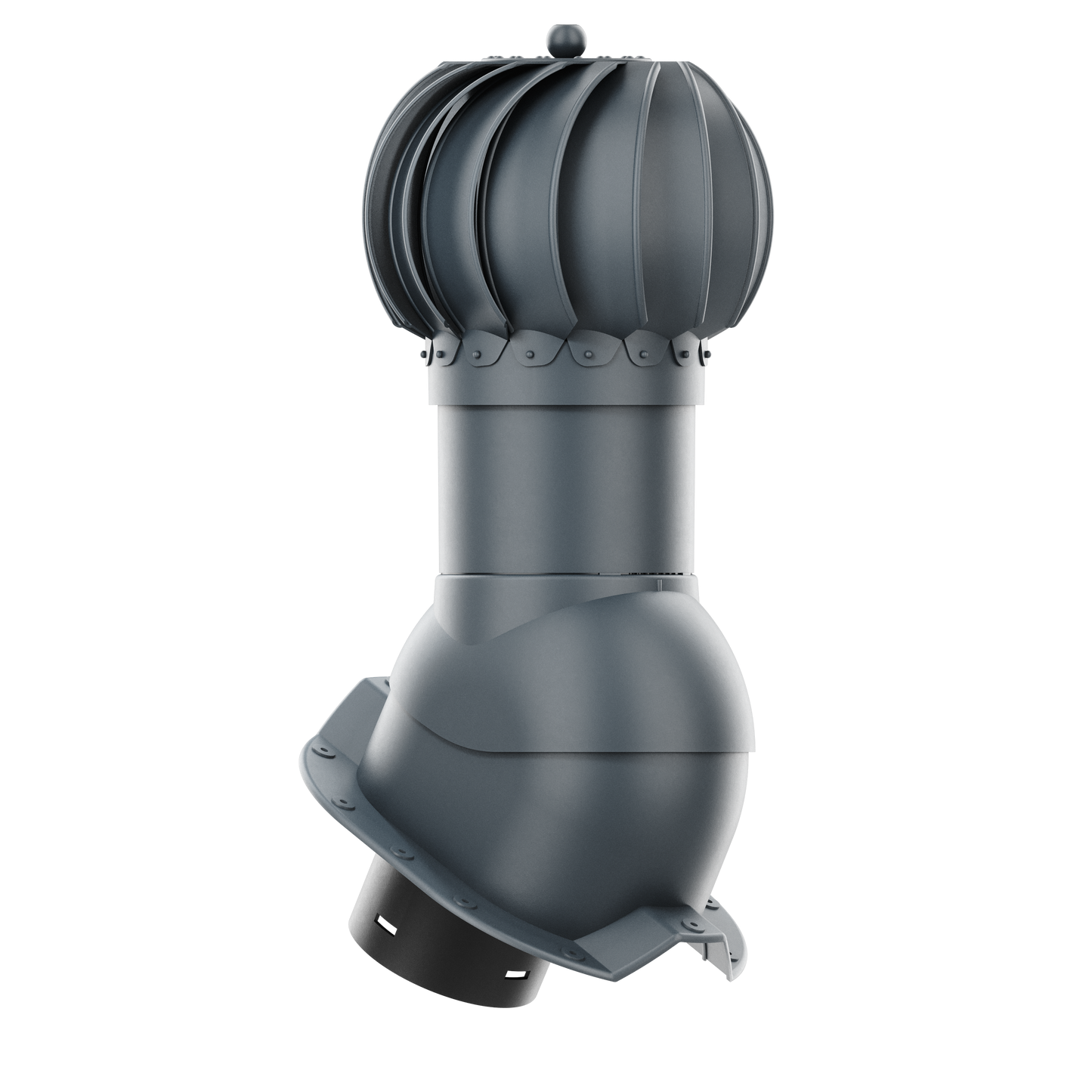 IVENT ROTO ROUND - Kitchen and Bathroom Exhaust Vent for Metal Exposed Fasteners Roofing with RIB profile 1,1/4" high.