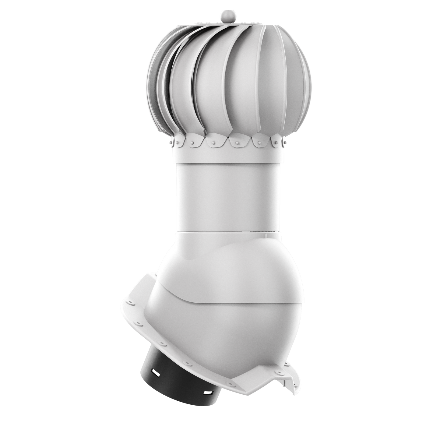 IVENT ROTO ROUND - Kitchen and Bathroom Exhaust Vent for Metal Exposed Fasteners Roofing with RIB profile 1,1/4" high.