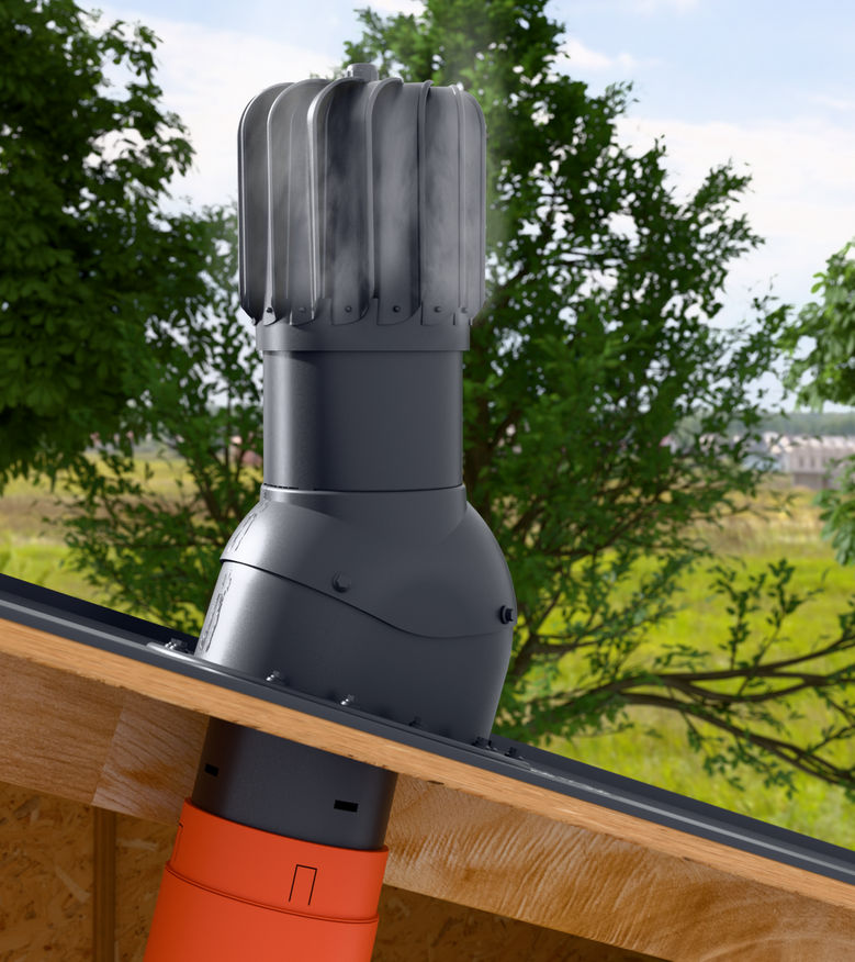 Roof turbine vent - active kitchen and bathroom roof exhaust - Ivent ROTO Oblong – Shingle Installation