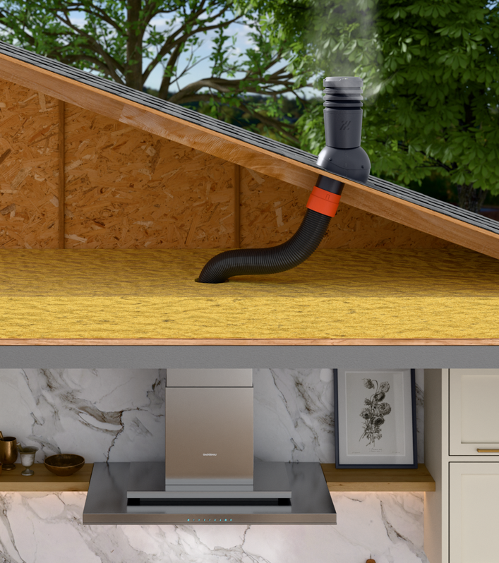 Kitchen, Bathroom and Dryer Roof Exhaust Vent - Ivent ECO – Metal Rib Profile 1 ¼ inch