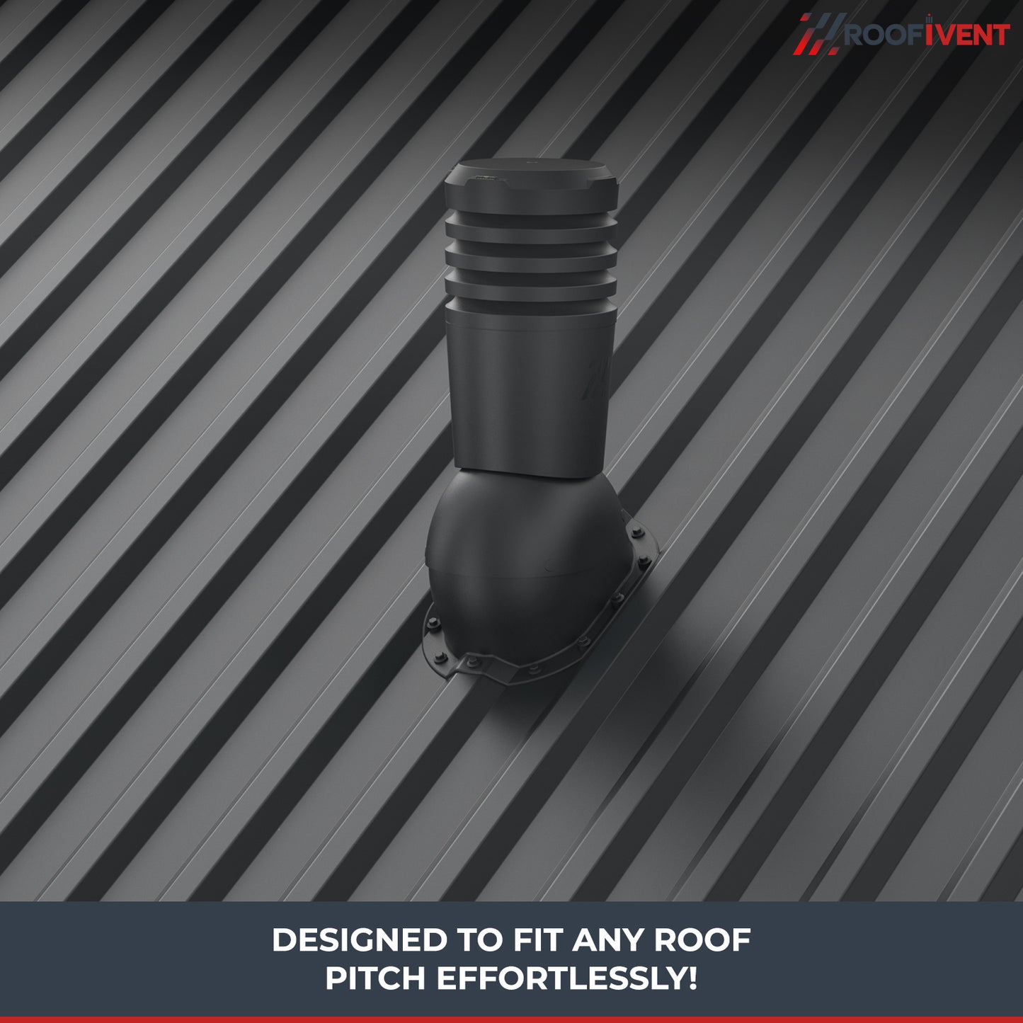 Attic vent Ivent FLOW – Metal ¾ Rib Profile Installation