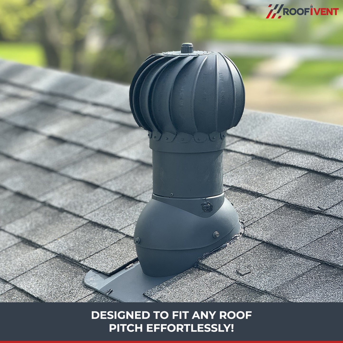 Roof turbine vent - active kitchen and bathroom roof exhaust - Ivent ROTO Round – Shingle Installation