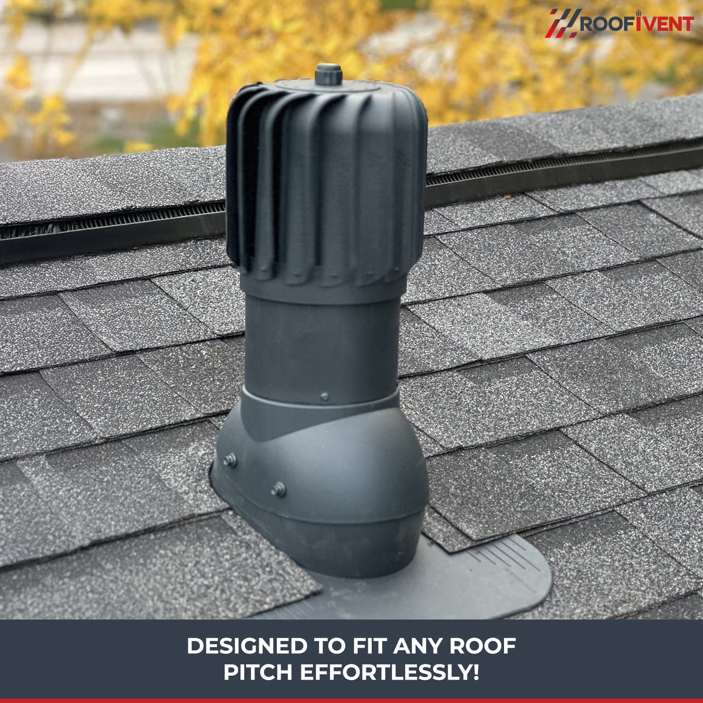 Roof turbine vent - active attic, kitchen and bathroom roof exhaust - Ivent ROTO Oblong – Shingle Installation