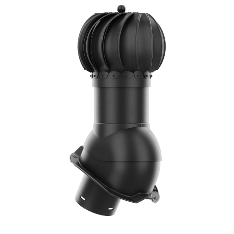 IVENT ROTO ROUND - Kitchen and Bathroom Exhaust Vent for Metal Exposed Fasteners Roofing with RIB profile 3/4" high.