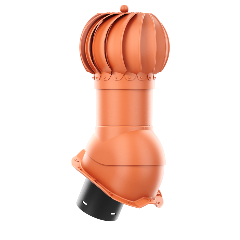 IVENT ROTO ROUND - Kitchen and Bathroom Exhaust Vent for Metal Exposed Fasteners Roofing with RIB profile 3/4" high.