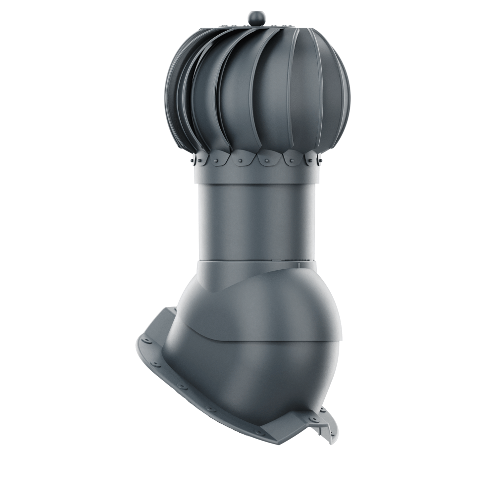 IVent ROTO ATTIC Round - Active Attic Vent for Metal Exposed Fasteners Roofing with RIB profile 1,1/4" high.