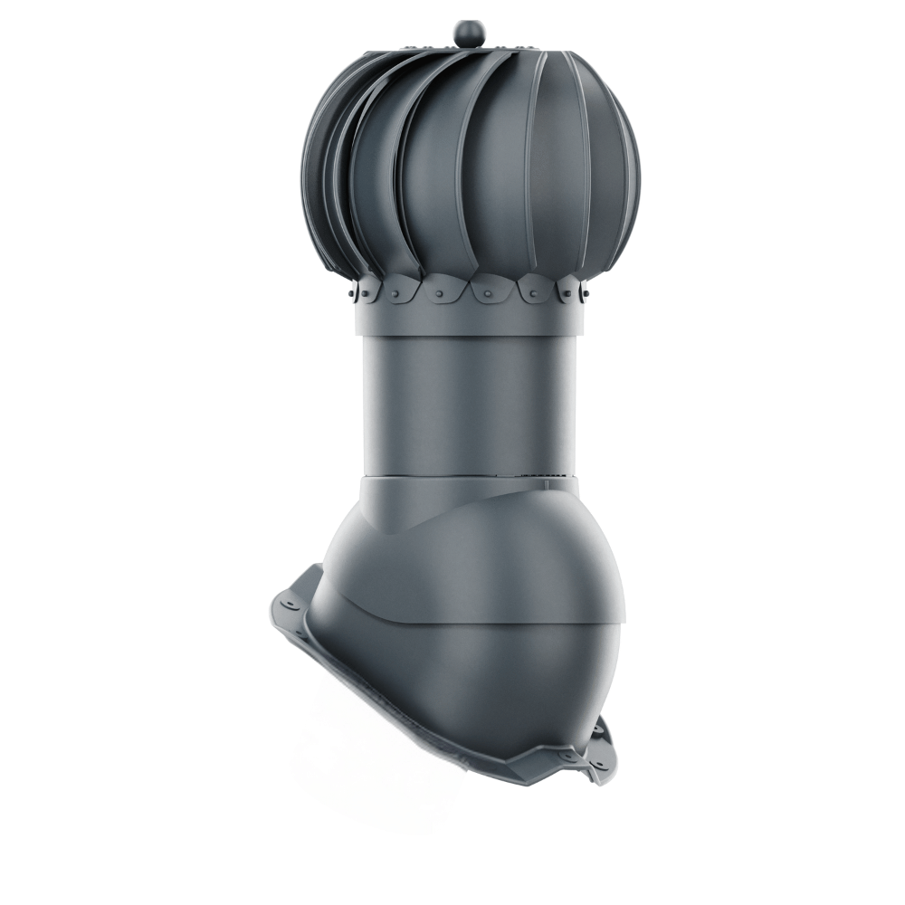 IVent ROTO ATTIC Round - Active Attic Vent for Metal Exposed Fasteners Roofing with RIB profile 3/4" high.