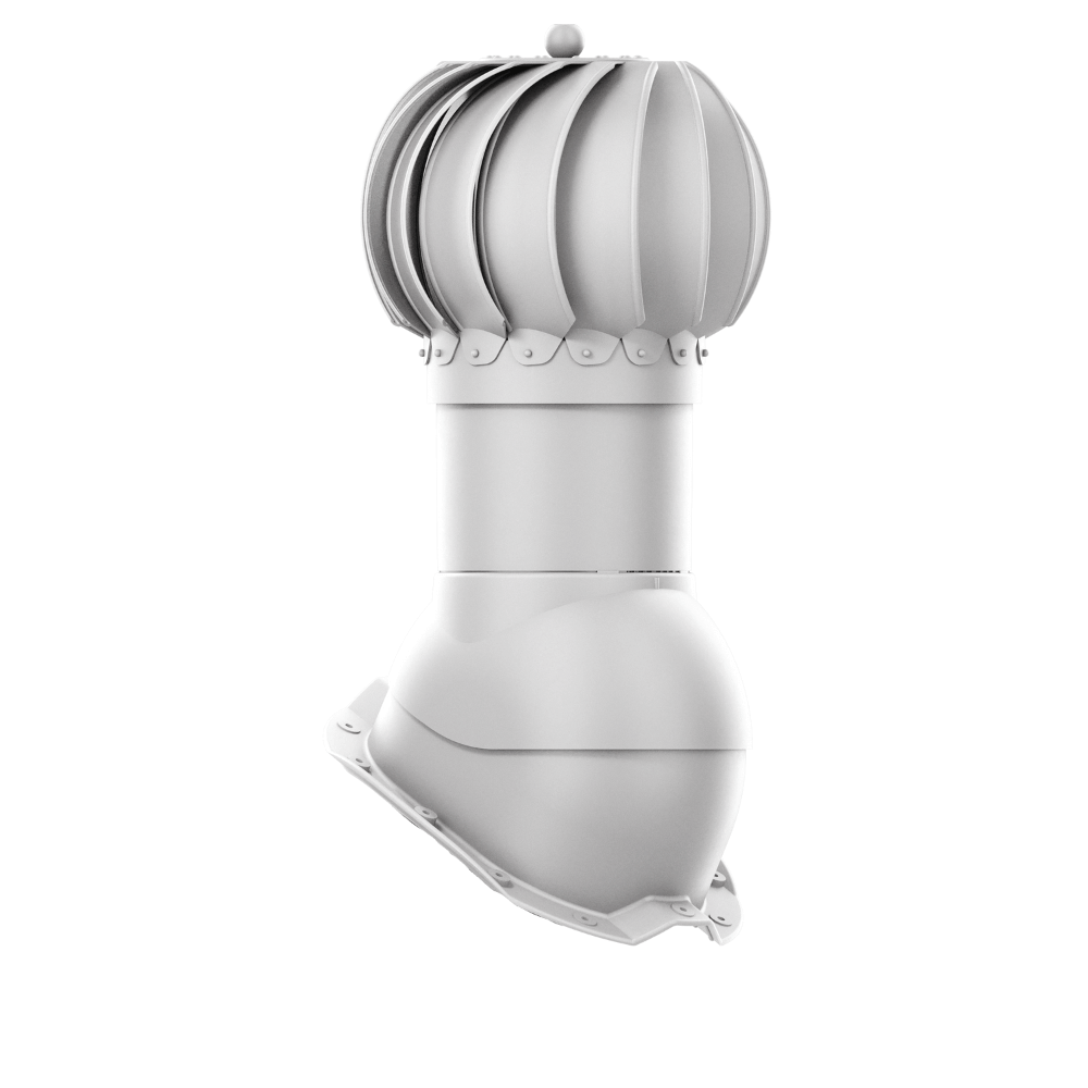 IVent ROTO ATTIC Round - Active Attic Vent for Metal Exposed Fasteners Roofing with RIB profile 3/4" high.