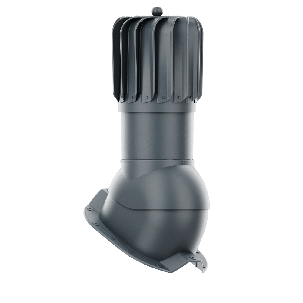 IVent ROTO ATTIC Oblong - Active Attic Vent for Metal Exposed Fasteners Roofing with RIB profile 1,1/4" high.